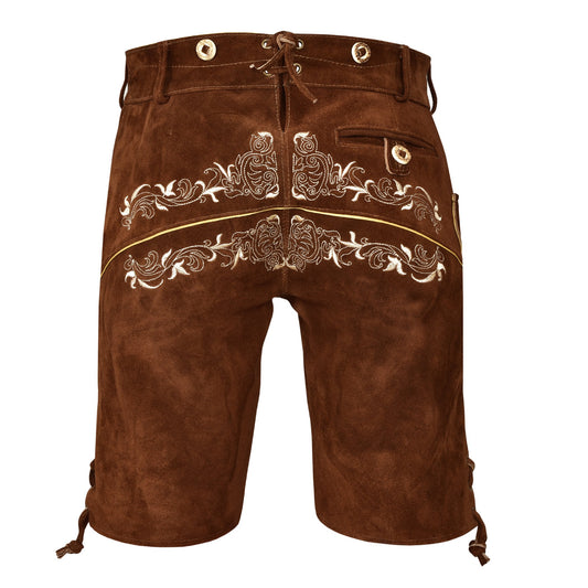 Quality wears German Bavarian Oktoberfest Trachten Men Wear Short Lederhosen USA Stock (USA 38, Light Brown Big)
