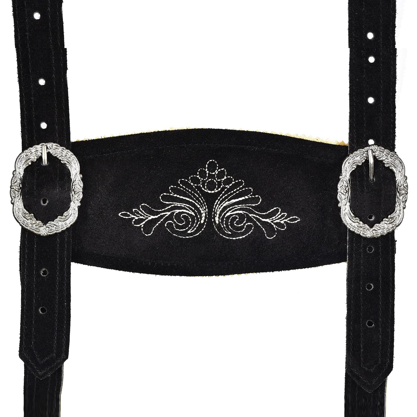 Quality wears Men Authentic Oktoberfest Lederhosen -Bavarian Lederhosen Costume - Lederhosen Men - German Bavarian Trachten Lederhosen (USA 34, Black Small)