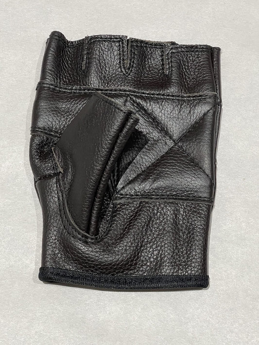 QUALITY WEARS USA Leather Fingerless Men's Motorcycle Premium Driving Gloves