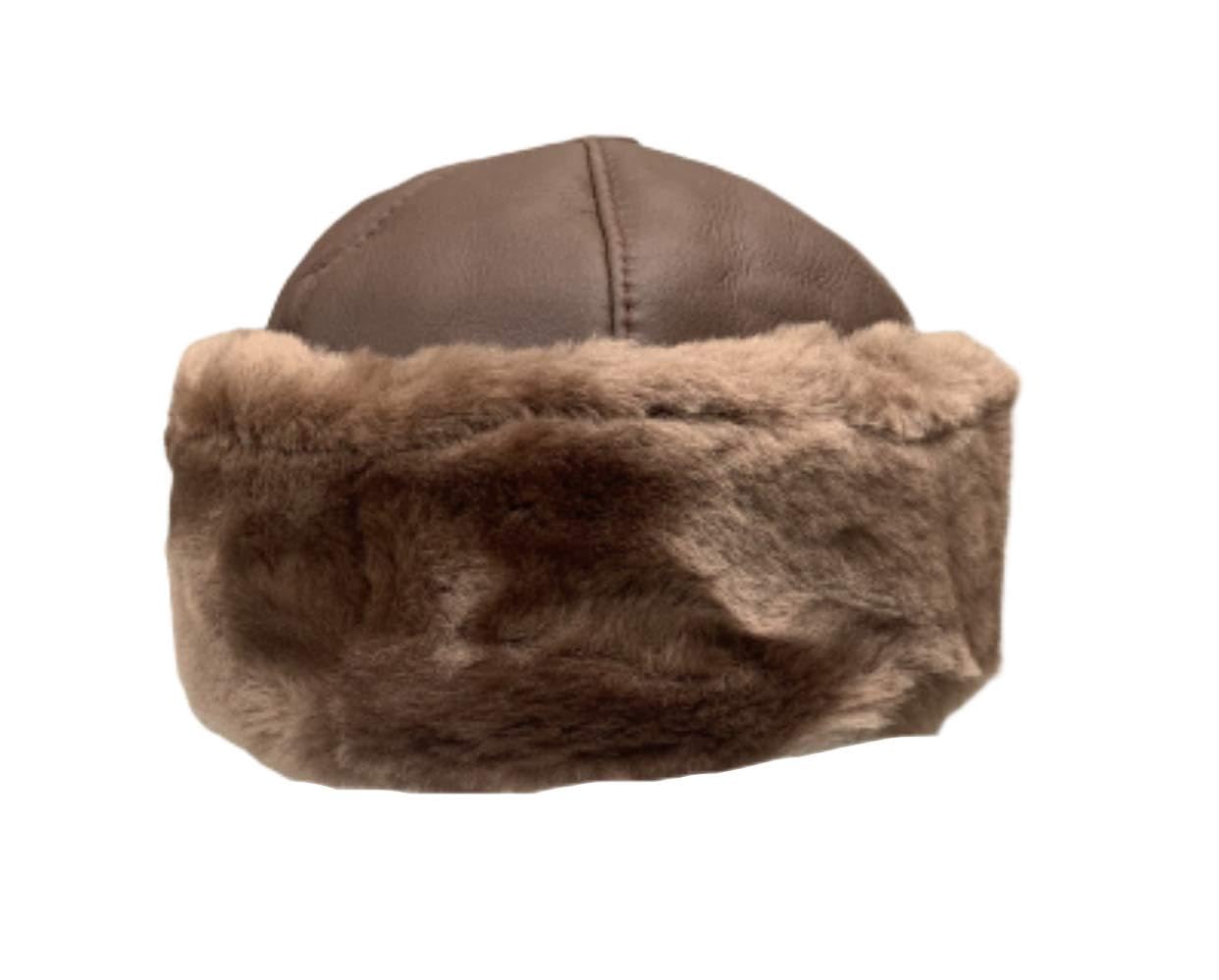 Unisex Sheepskin Beanie Hat -Russian Trapper Ushanka Aviator Winter hat