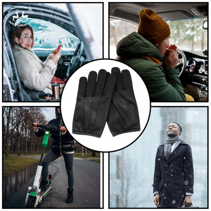 QUALITY WEARS USA Touchscreen Compatible Leather Gloves with Kevlar Lining for Safety and Comfort in Police and Security (BLACK, XXXL)