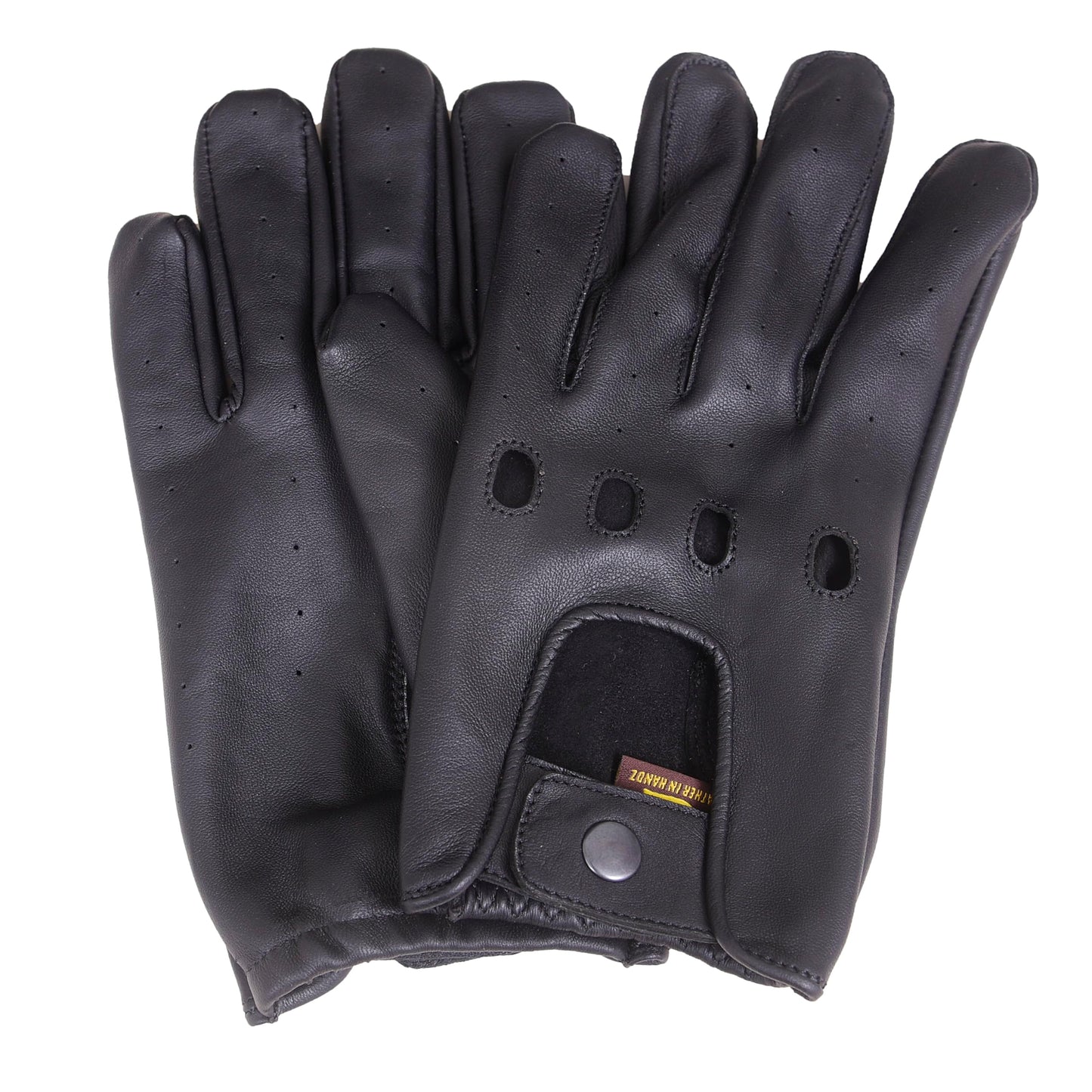 QUALITY WEARS USA Men’s Full-Fingered Leather Gloves for Men - Leather Driving Gloves - Motorcycle Racing Gloves