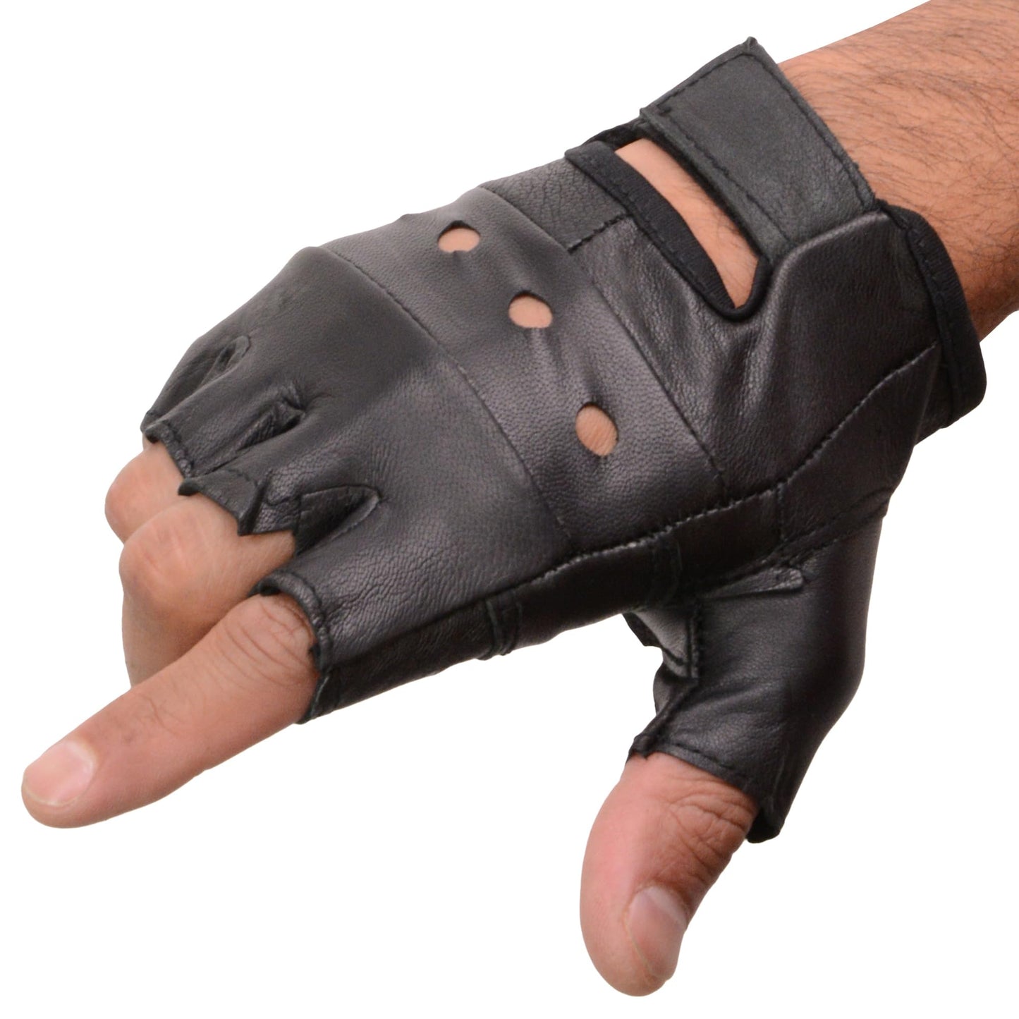 Interstate Leather Men's Basic Fingerless Gloves