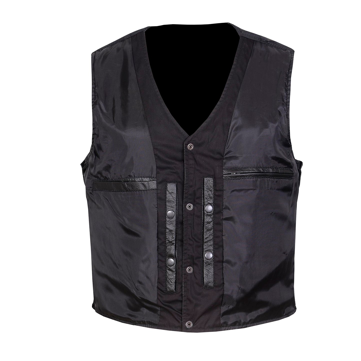 QUALITY WEARS USA Motorcycle Leather Vests for Men Braided - Leather Motorcycle Conceal Carry Vest - Men Biker Leather Vest