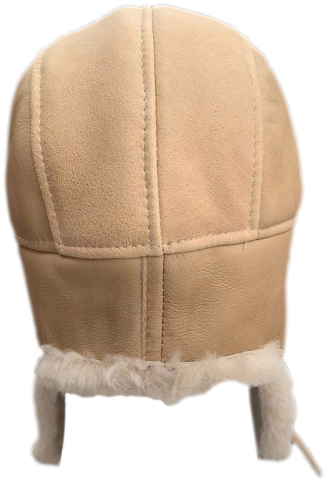 Unisex Double Face Leather Sheepskin Trapper Hat Russian Ushanka Aviator Fur hat Winter hat