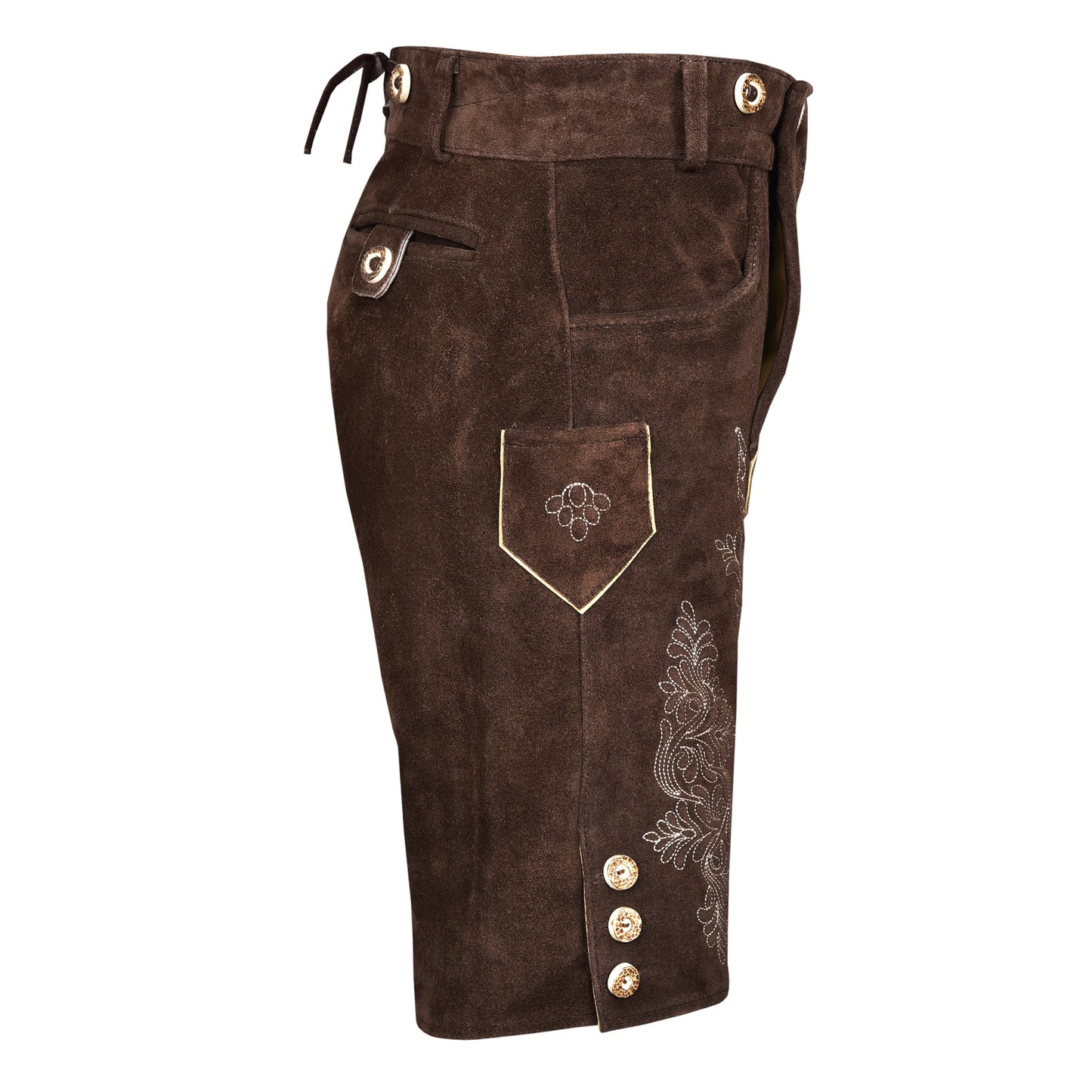 QUALITY WEARS USA Men Lederhosen - Authentic Lederhosen - Leather German Lederhosen for Men, Oktoberfest Outfit - Brown