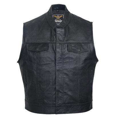 QUALITY WEARS USA Motorcycle Vests for Men - Leather Motorcycle Conceal Carry Vest - Men Biker Leather Vest
