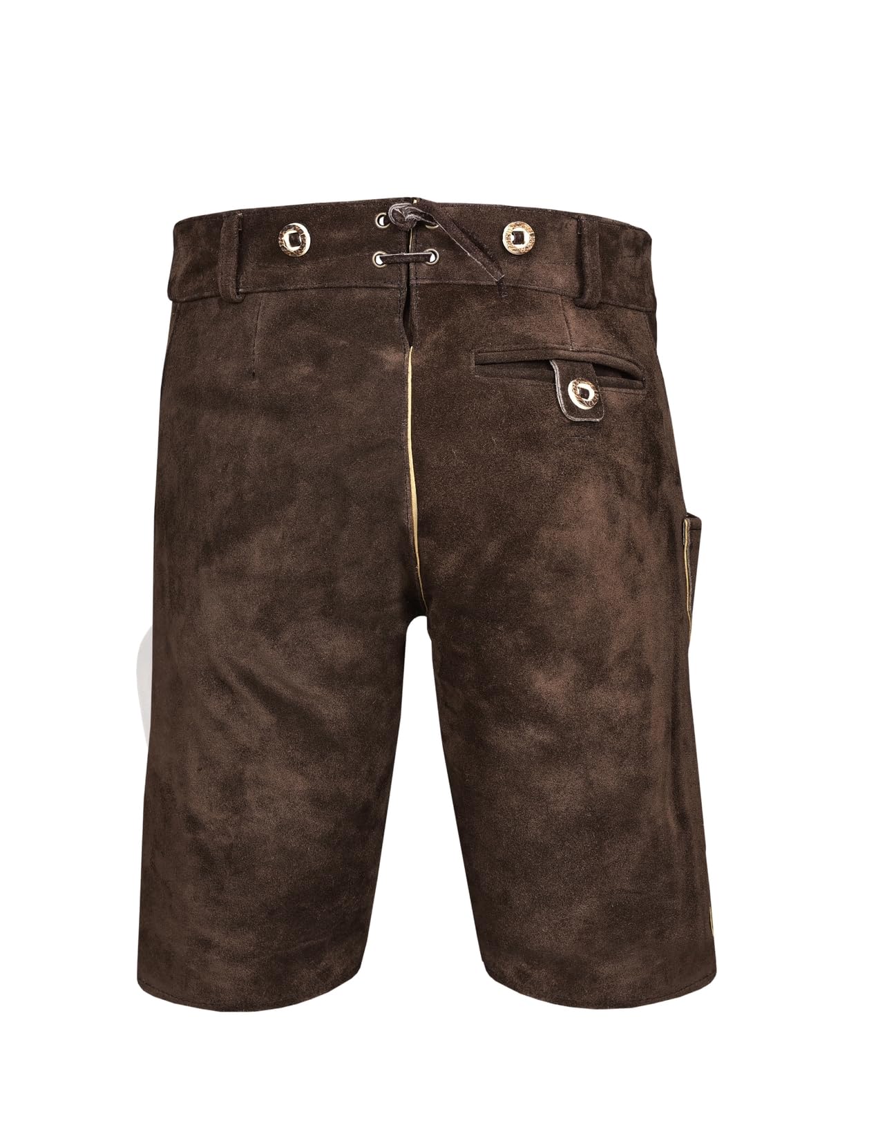 QUALITY WEARS USA Men Lederhosen - Authentic Lederhosen - Leather German Lederhosen for Men, Oktoberfest Outfit - Light Brown