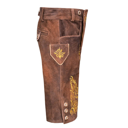 QUALITY WEARS USA Lederhosen Men - Authentic German Bavarian Lederhosen - Men Oktoberfest Lederhosen Rustic Bronze