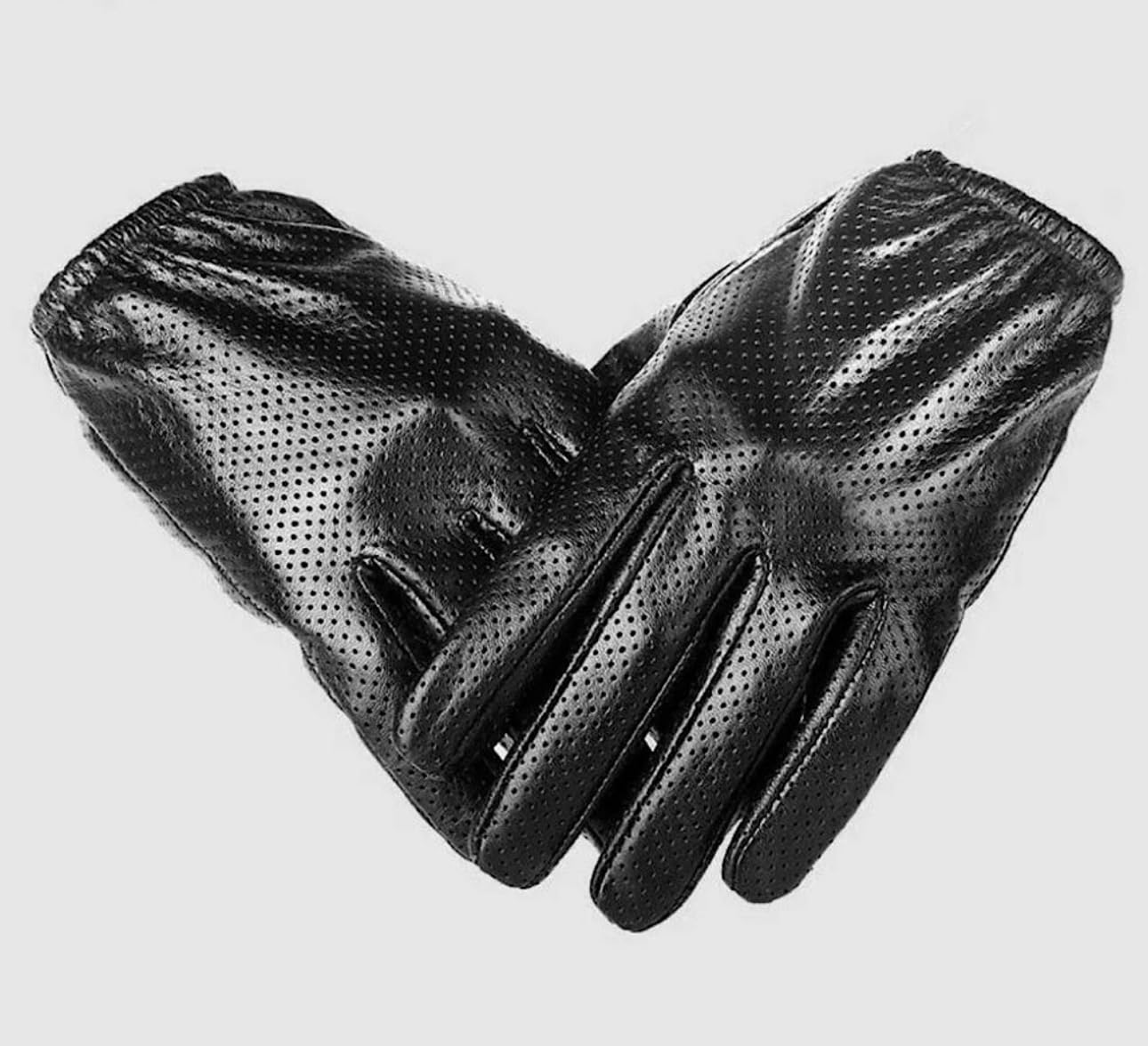 QUALITY WEARS USA Leather Gloves for Men - Leather Chauffeur Driving Gloves - Unlined Motorcycle Leather Gloves
