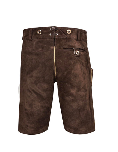 QUALITY WEARS USA Men Lederhosen - Authentic Lederhosen - Leather German Lederhosen for Men, Oktoberfest Outfit - Light Brown