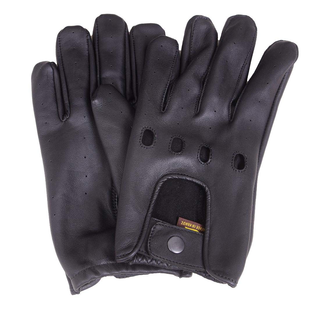QUALITY WEARS USA Leather Unlined Driving Gloves Men - Duty Search Motorcycle Summer Gloves