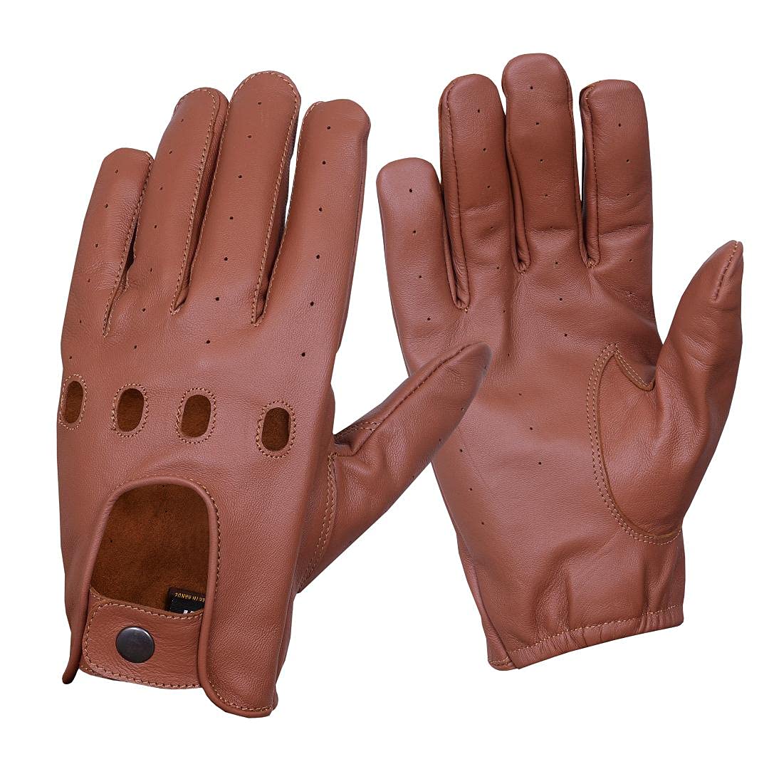 QUALITY WEARS USA Leather Driving Gloves Unlined - Motorcycle Racing Summer Gloves