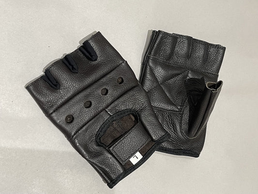 QUALITY WEARS USA Leather Fingerless Men's Motorcycle Premium Driving Gloves