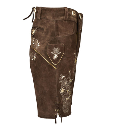 QUALITY WEARS USA Lederhosen Men - Authentic Lederhosen - Leather German Lederhosen for Men,- Brown Style 1