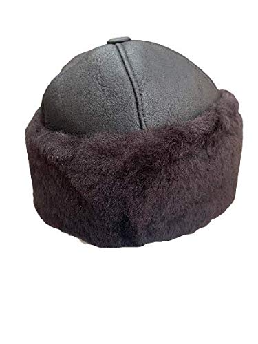 Unisex Sheepskin Beanie Hat -Russian Trapper Ushanka Aviator Winter hat