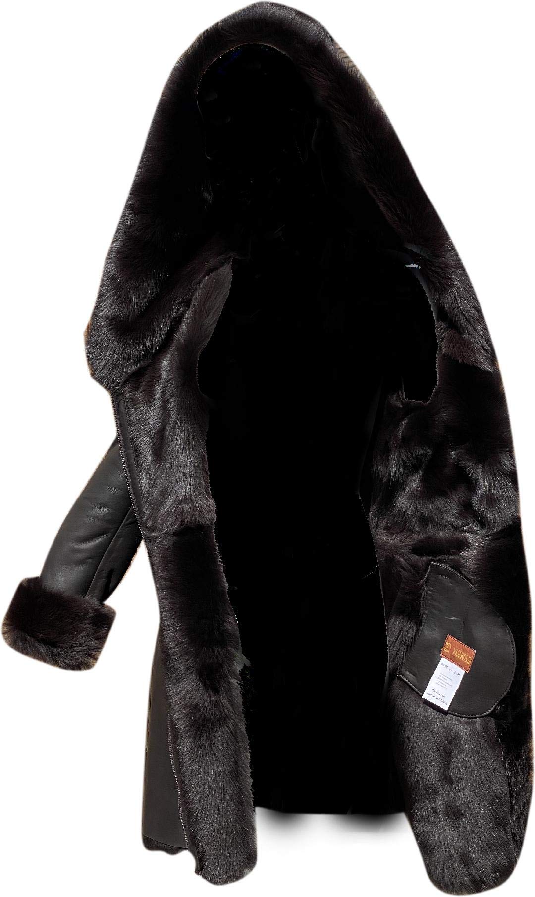 Sheepskin Shearling Leather Bomber Jacket 100% Natural Wool Fur Pilot Jacket (Chocolate-Fur)
