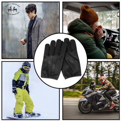 QUALITY WEARS USA Leather Gloves cowhide Police Cut resistant, Patrol, Search Duty Gloves