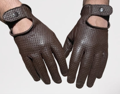 QUALITY WEARS USA Leather Unlined Driving Gloves Men - Duty Search Motorcycle Summer Gloves