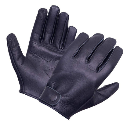 QUALITY WEARS USA Leather Motorcycle Touchscreen Gloves - Men Duty Search Gloves (S,M,L,XL,XXL,XXXL)