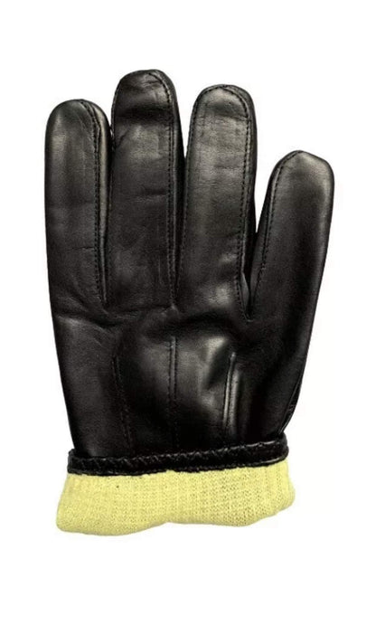 QUALITY WEARS USA Touchscreen Compatible Leather Gloves with Kevlar Lining for Safety and Comfort in Police and Security (BLACK, XL)