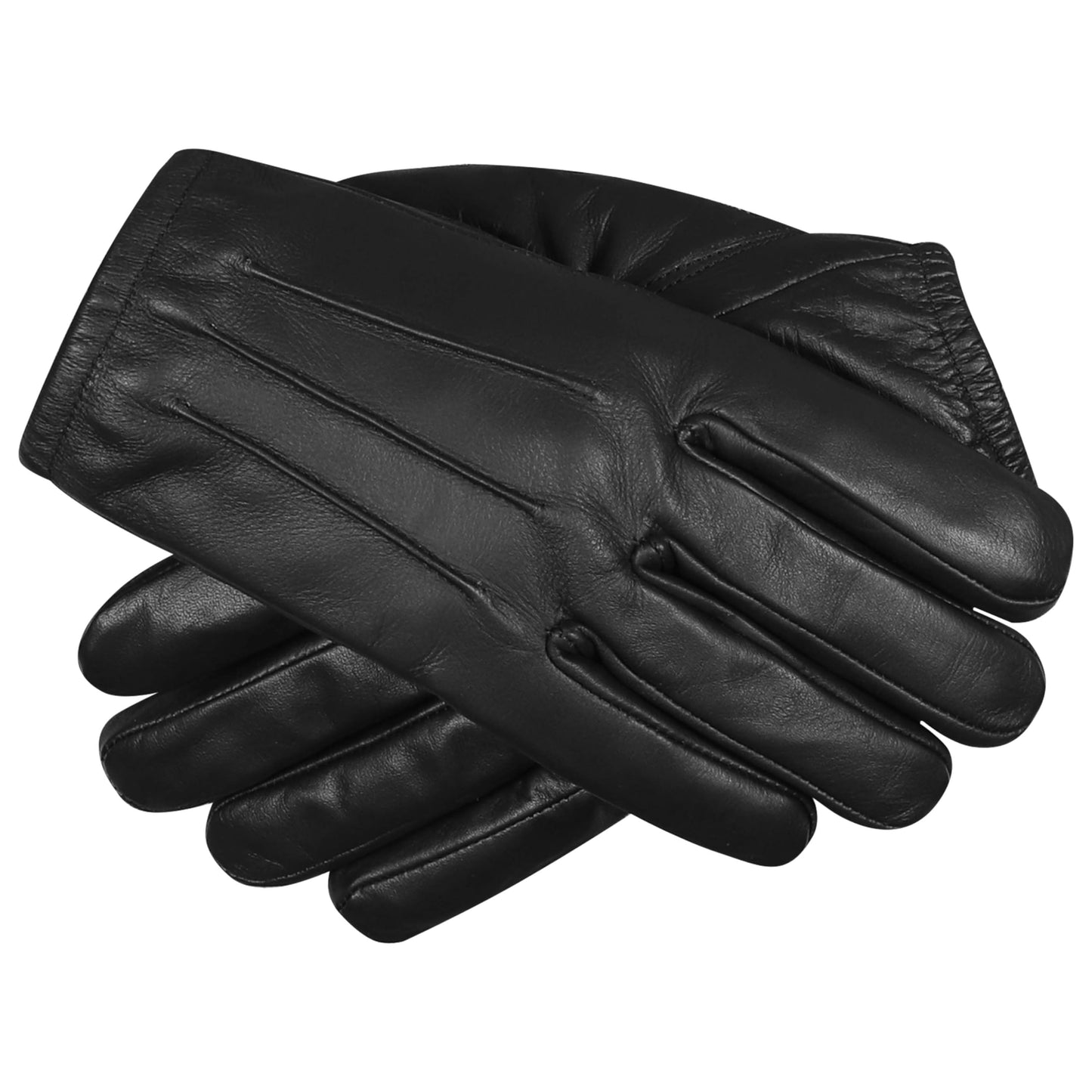 QUALITY WEARS USA Touchscreen Compatible Leather Gloves with Kevlar Lining for Safety and Comfort in Police and Security (BLACK, XL)