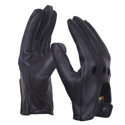 QUALITY WEARS USA Leather Driving Gloves Unlined - Motorcycle Racing Summer Gloves