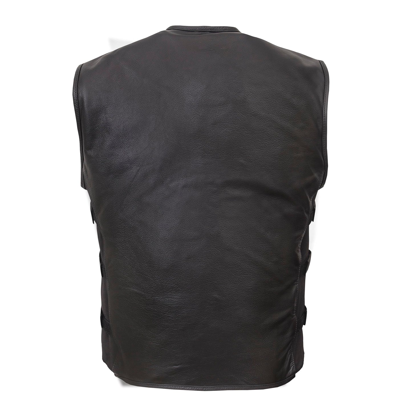 QUALITY WEARS USA Motorcycle Vests for Men - Leather Motorcycle Conceal Carry Vest - Men Biker Leather Vest