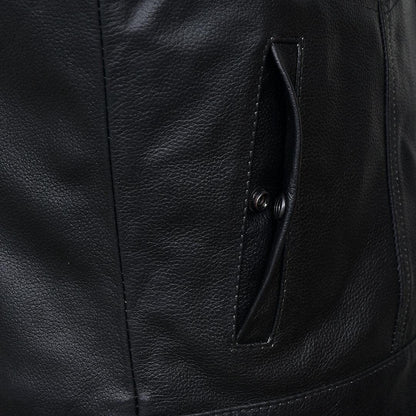 QUALITY WEARS USA Motorcycle Vests for Men - Leather Motorcycle Conceal Carry Vest - Men Biker Leather Vest