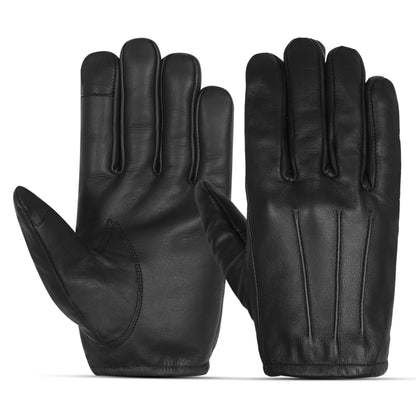 QUALITY WEARS USA Leather Search Duty Gloves - Motorcycle Unlined Gloves for men - Leather Chauffeur Gloves Men