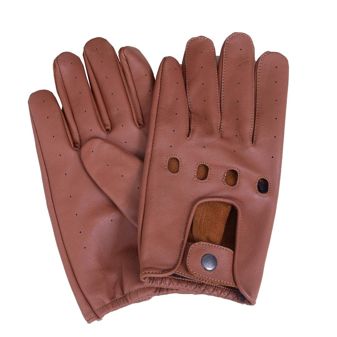 QUALITY WEARS USA Leather Unlined Driving Gloves Men - Duty Search Motorcycle Summer Gloves