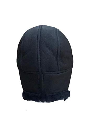 Unisex Double Face Leather Sheepskin Trapper Hat Russian Ushanka Aviator Fur hat Winter hat