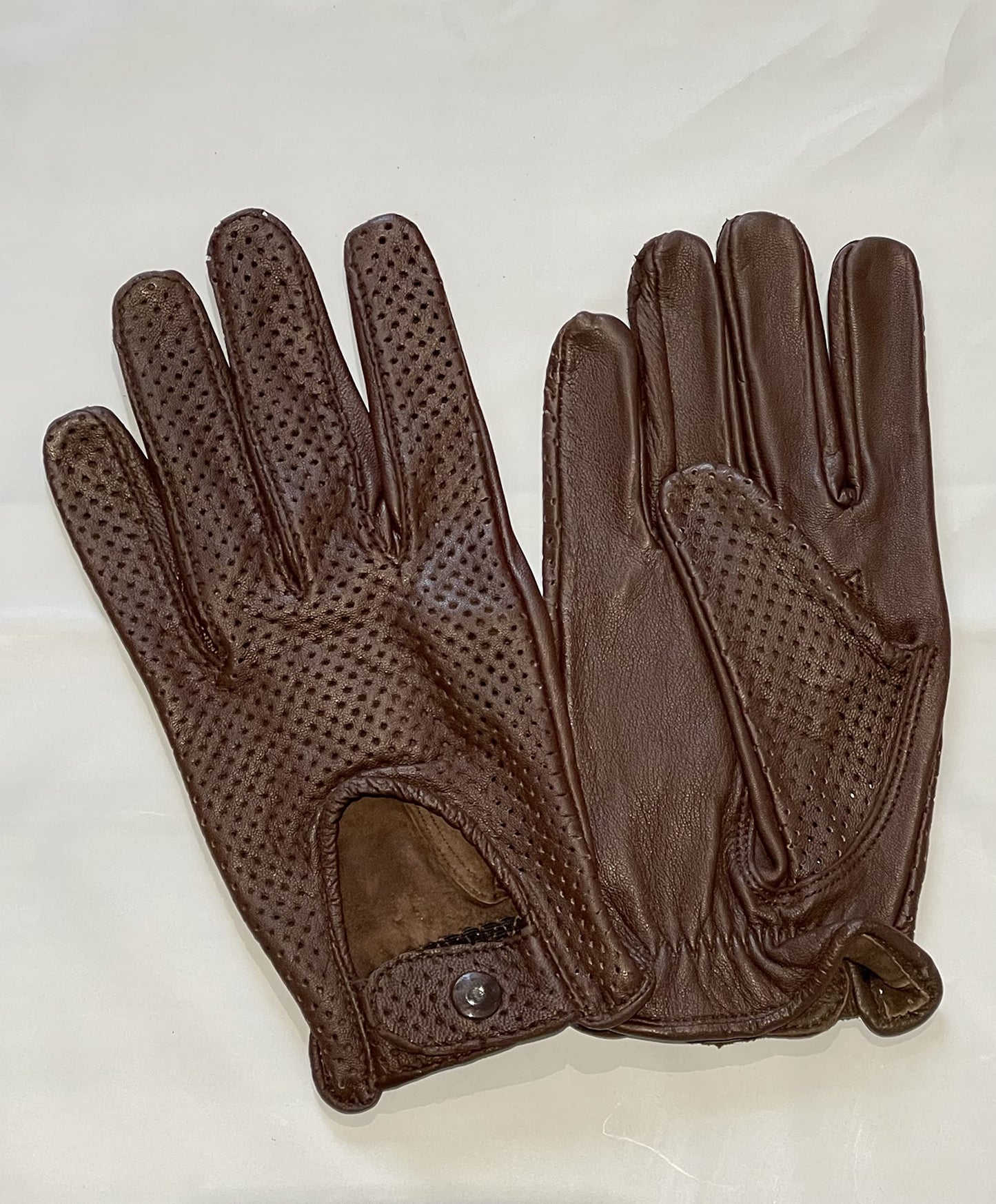 QUALITY WEARS USA Leather Unlined Driving Gloves Men - Duty Search Motorcycle Summer Gloves