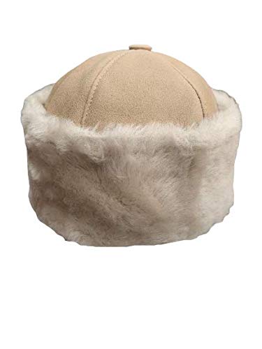 Unisex Sheepskin Beanie Hat -Russian Trapper Ushanka Aviator Winter hat
