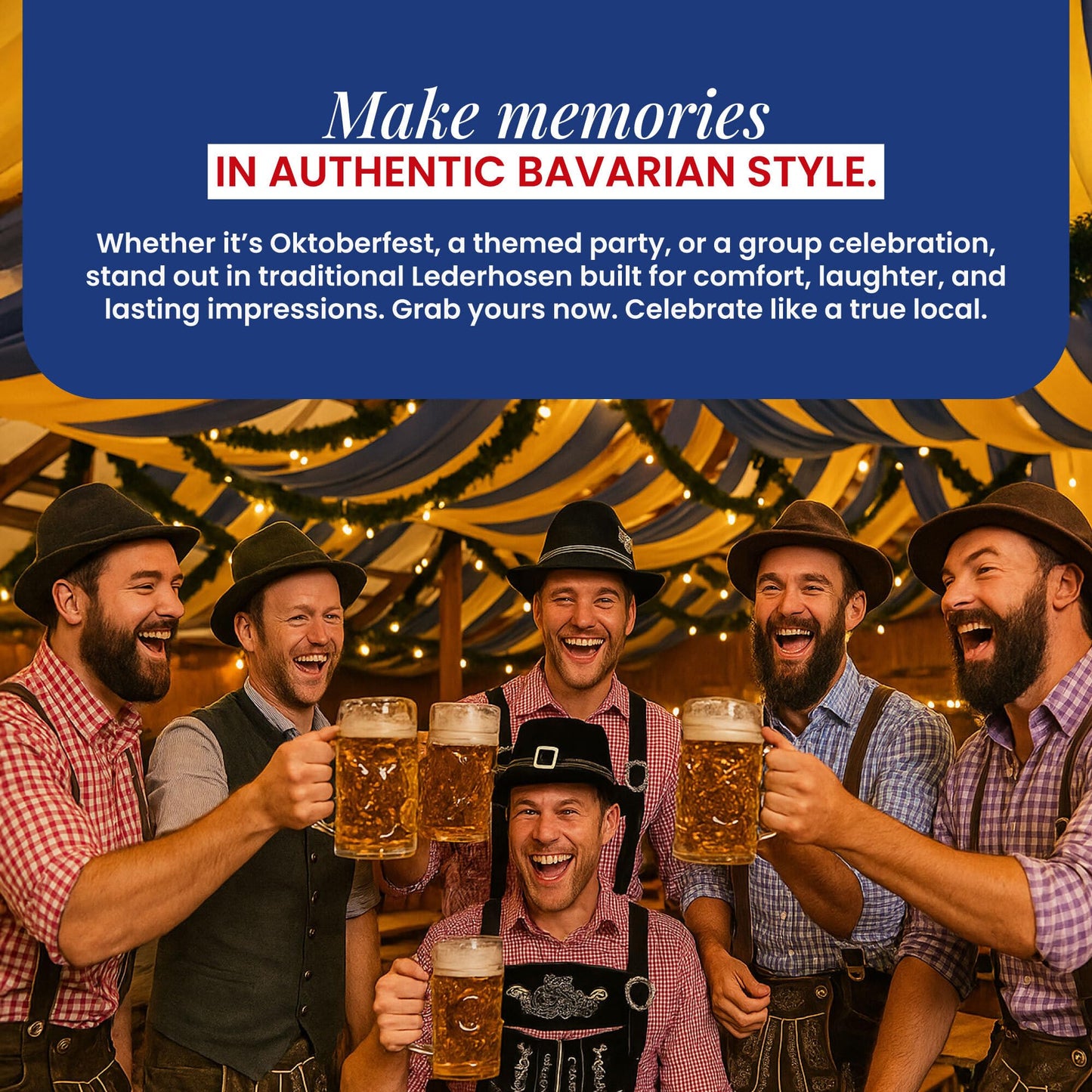 QUALITY WEARS USA Lederhosen Men - Authentic Lederhosen - Leather German Lederhosen for Men, Oktoberfest Outfit - Black