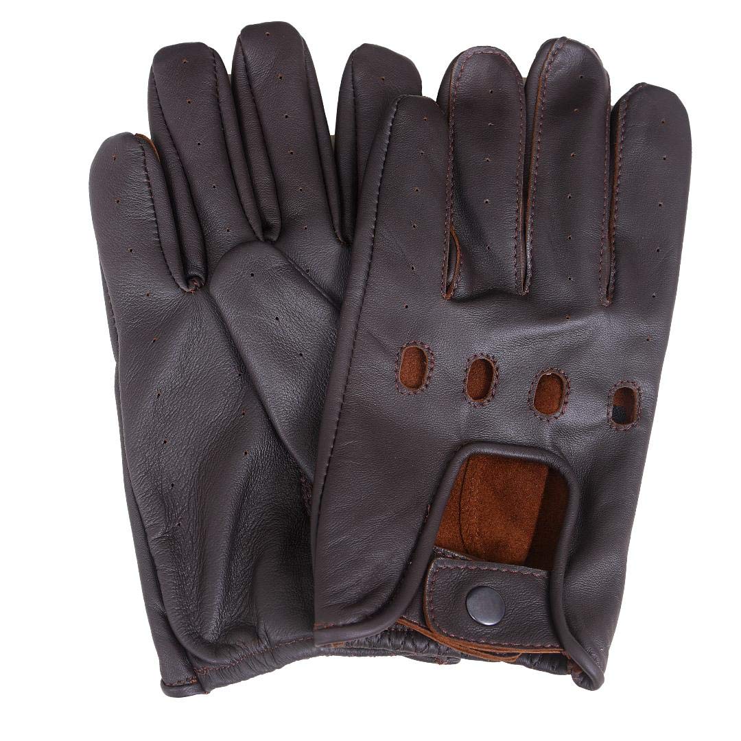 QUALITY WEARS USA Leather Driving Gloves Unlined - Motorcycle Racing Summer Gloves