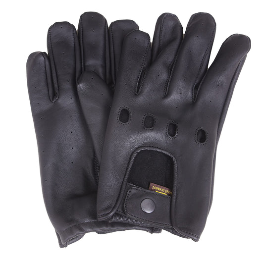 QUALITY WEARS USA Men’s Full-Fingered Leather Gloves for Men - Leather Driving Gloves - Motorcycle Racing Gloves