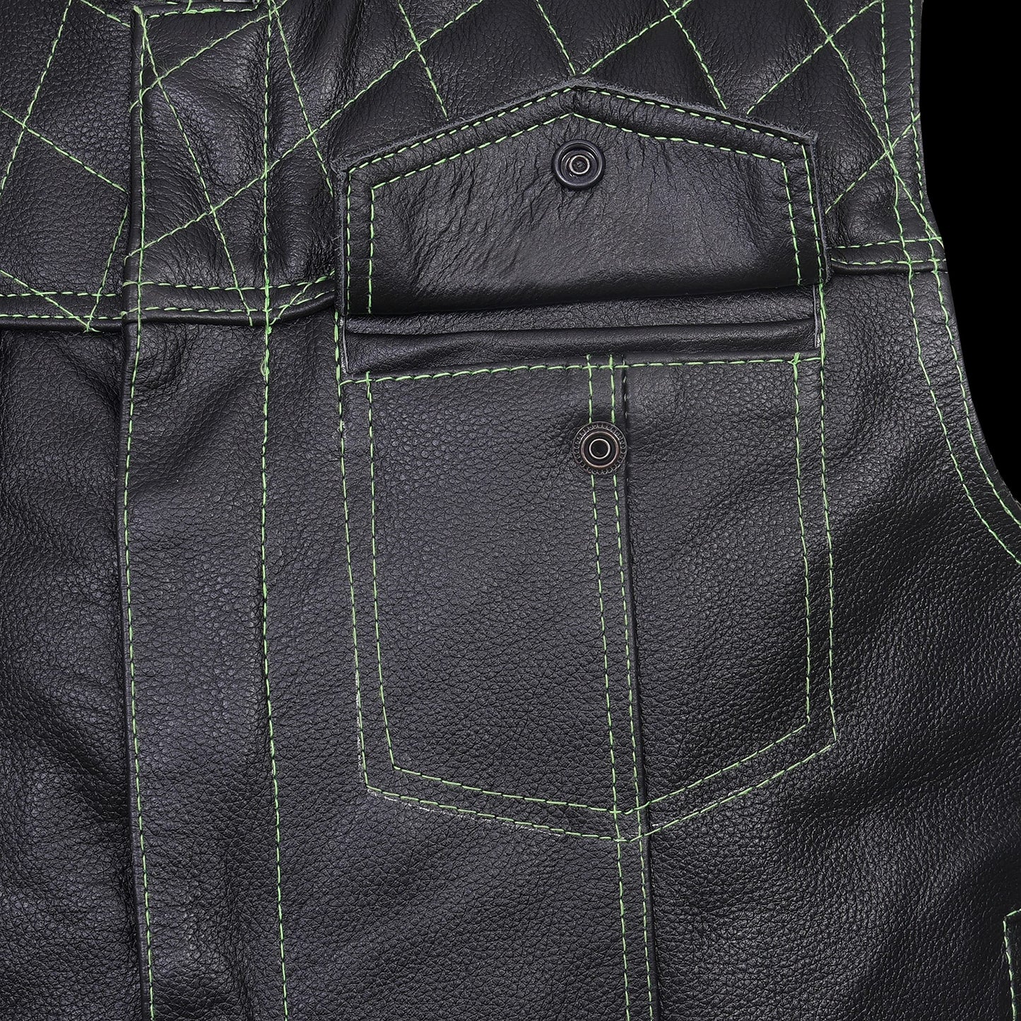 QUALITY WEARS USA Leather motorcycle vest - SOA Leather Motorcycle Vest - Concealed Carry Pocket Outlaw Leather Vest