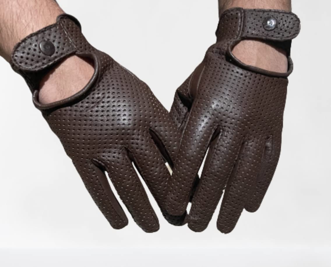 QUALITY WEARS USA Leather Unlined Driving Gloves Men - Duty Search Motorcycle Summer Gloves