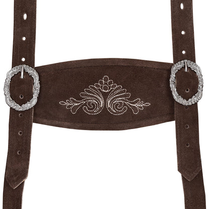 QUALITY WEARS USA Men Lederhosen - Authentic Lederhosen - Leather German Lederhosen for Men, Oktoberfest Outfit - Brown