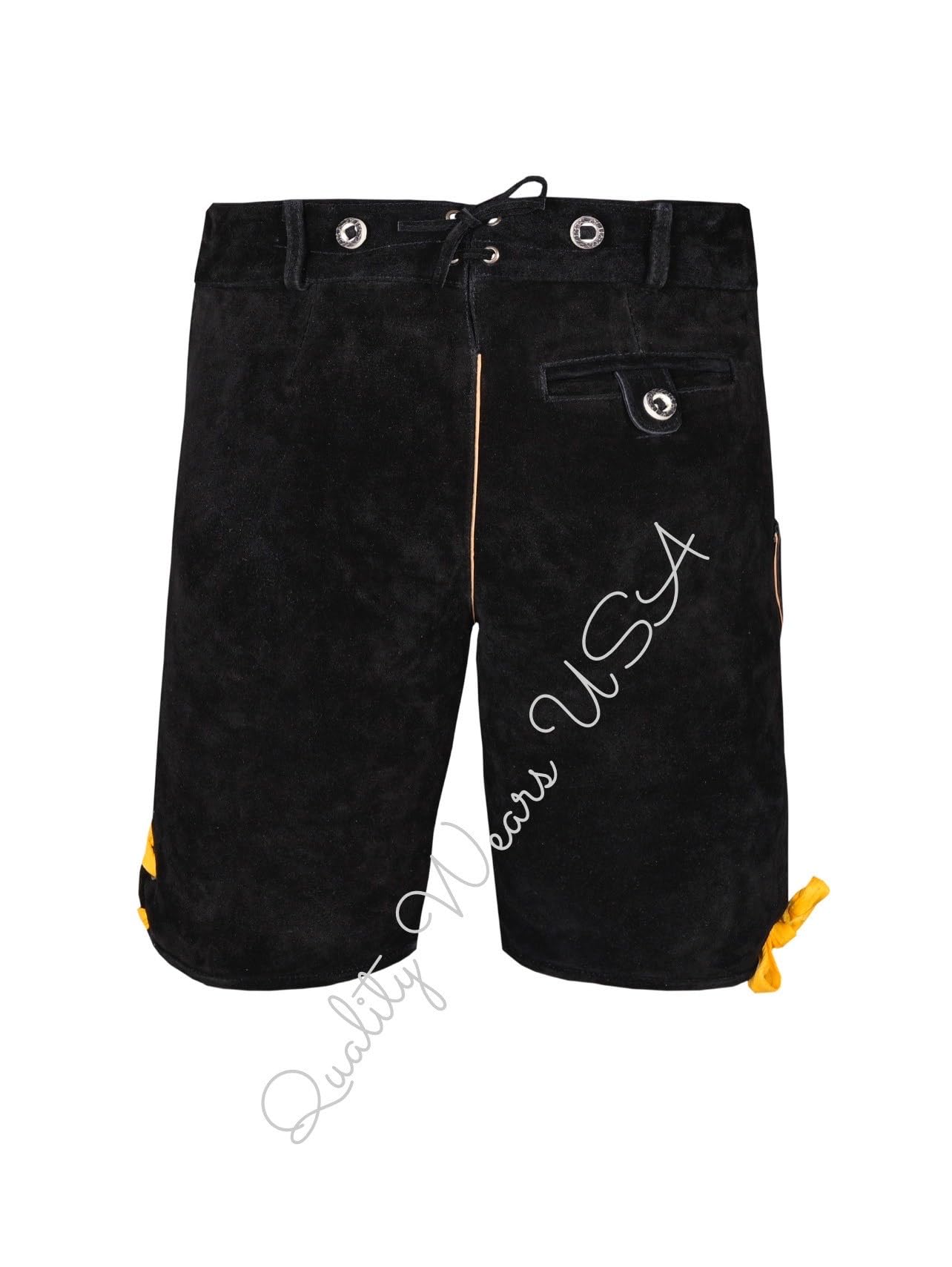 QUALITY WEARS USA Men Lederhosen - Authentic Oktoberfest Lederhosen - German Bavarian Trouser- Lederhosen Men Costume