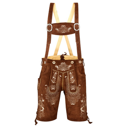 Quality wears German Bavarian Oktoberfest Trachten Men Wear Short Lederhosen USA Stock (USA 38, Light Brown Big)