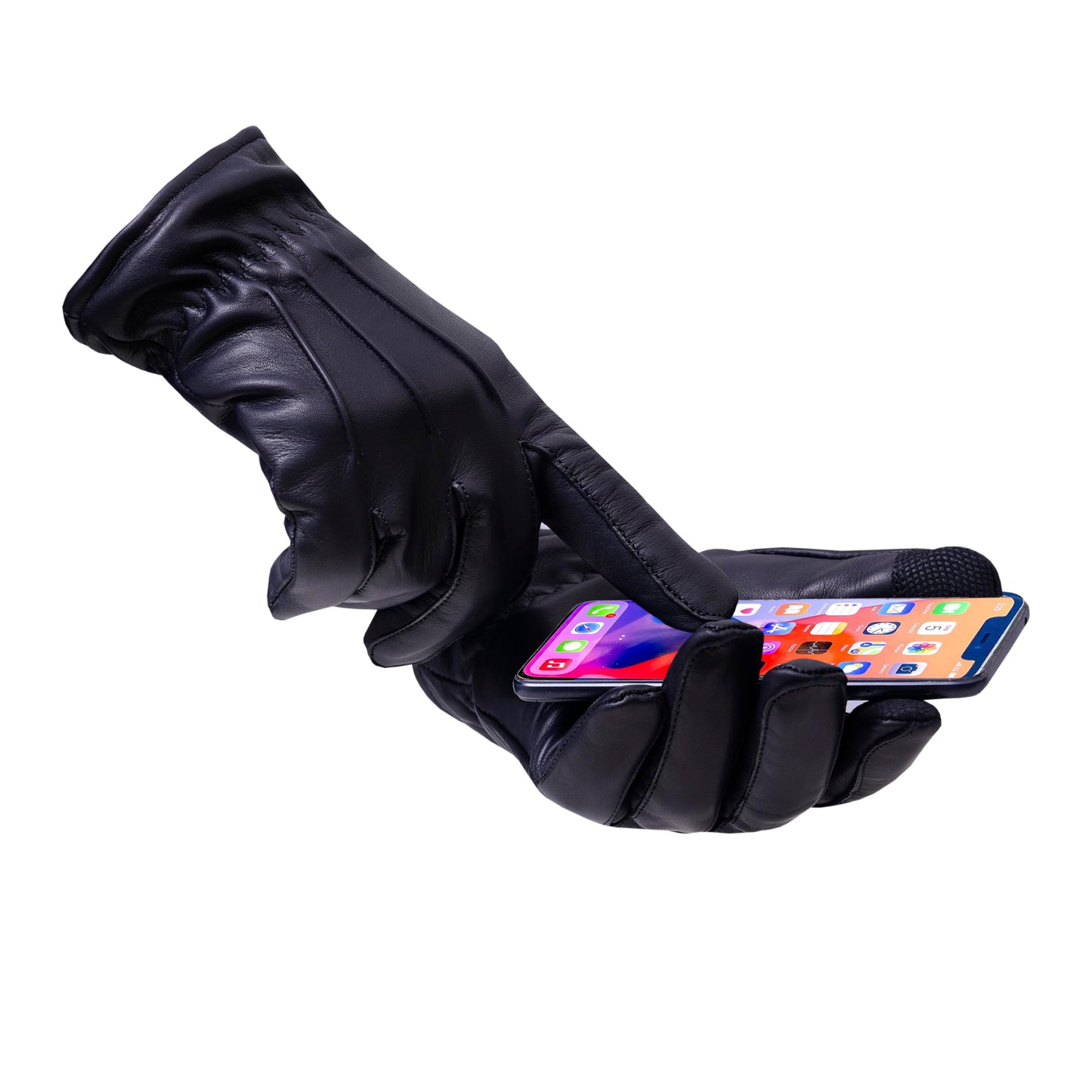 QUALITY WEARS USA LEATHER CUT RESISTANT GLOVES - PATROL DUTY SEARCH GLOVES - MEN MOTORCYCLE LEATHER GLOVES