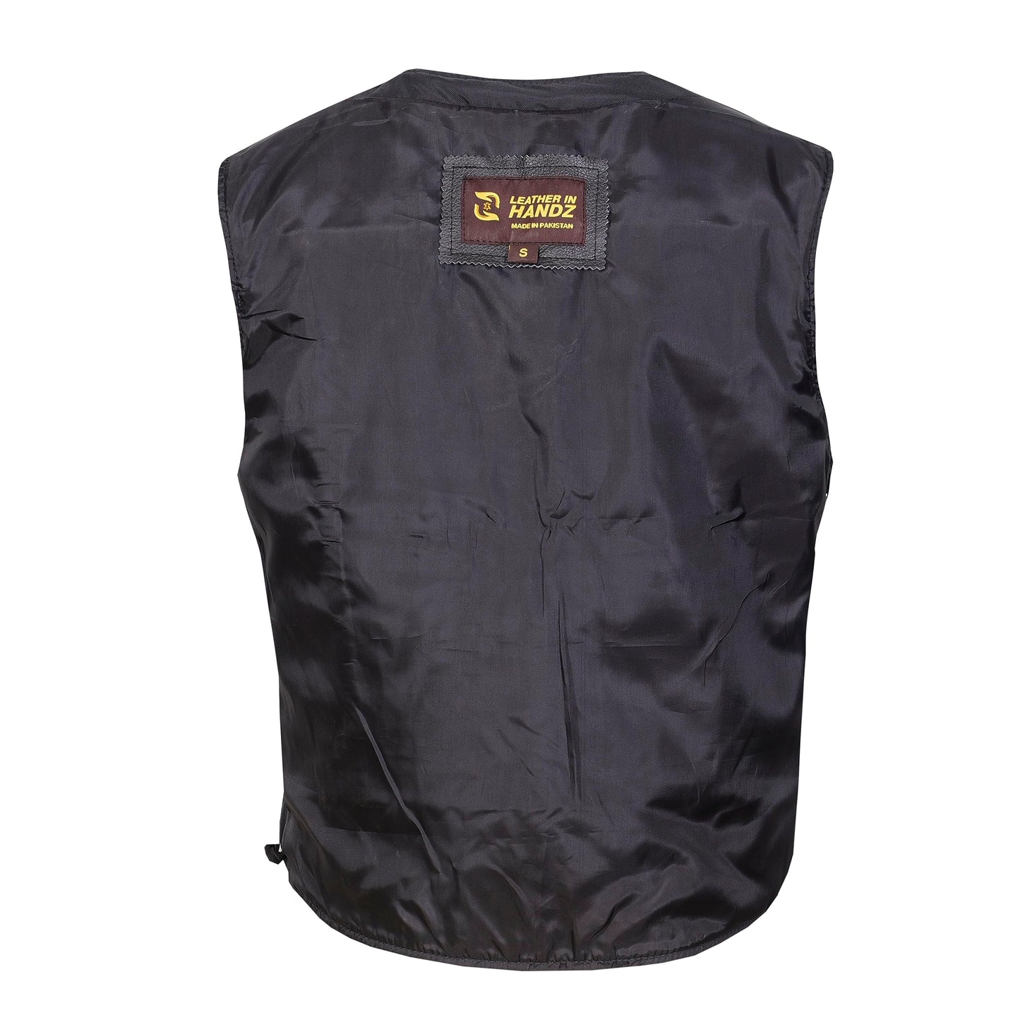 QUALITY WEARS USA Motorcycle Leather Vests for Men Braided - Leather Motorcycle Conceal Carry Vest - Men Biker Leather Vest