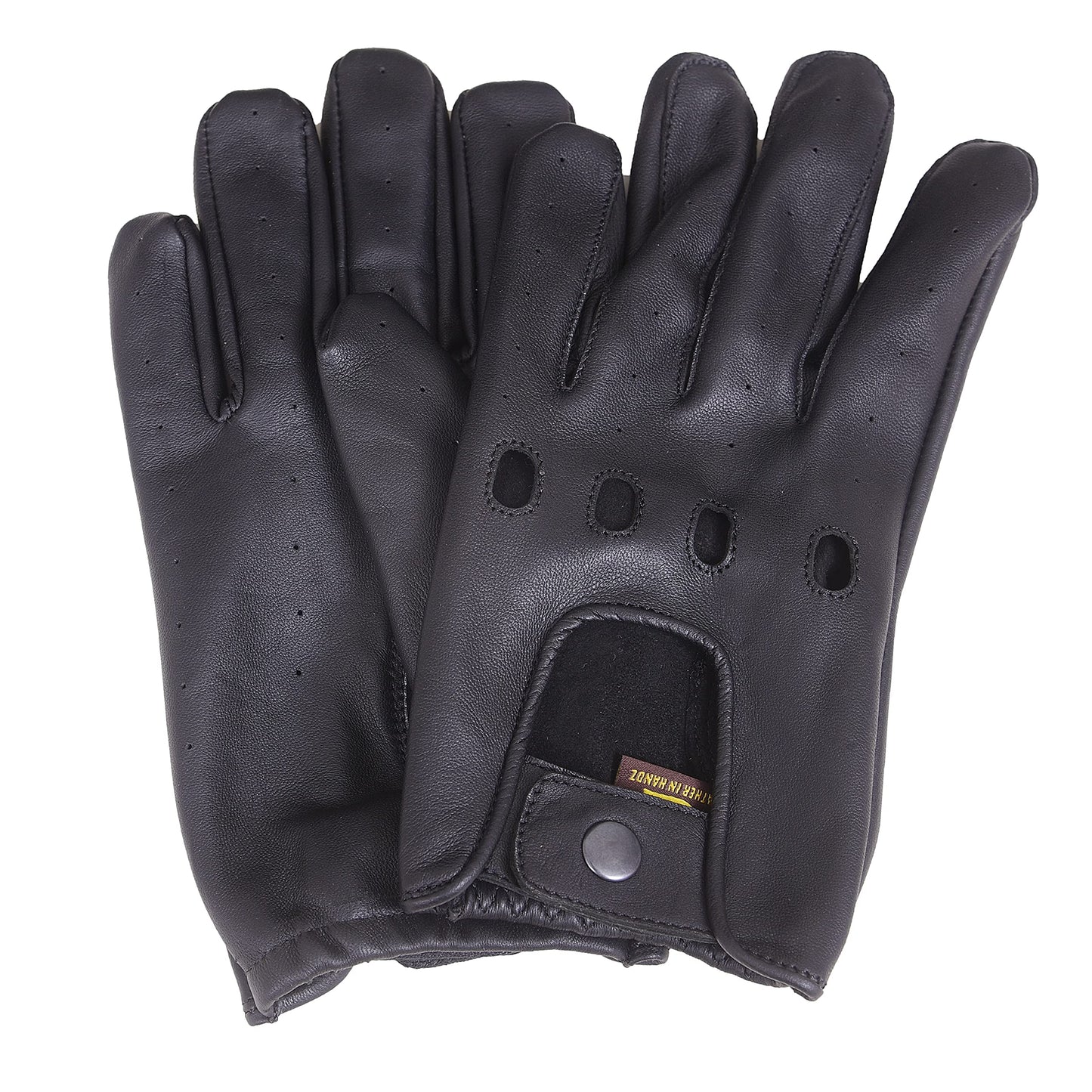 QUALITY WEARS USA Men’s Full-Fingered Leather Gloves for Men - Leather Driving Gloves - Motorcycle Racing Gloves