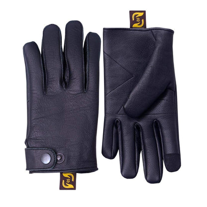 QUALITY WEARS USA Leather Motorcycle Touchscreen Gloves - Men Duty Search Gloves (S,M,L,XL,XXL,XXXL)