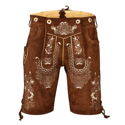 Quality wears German Bavarian Oktoberfest Trachten Men Wear Short Lederhosen USA Stock (USA 34, Light Brown Big)
