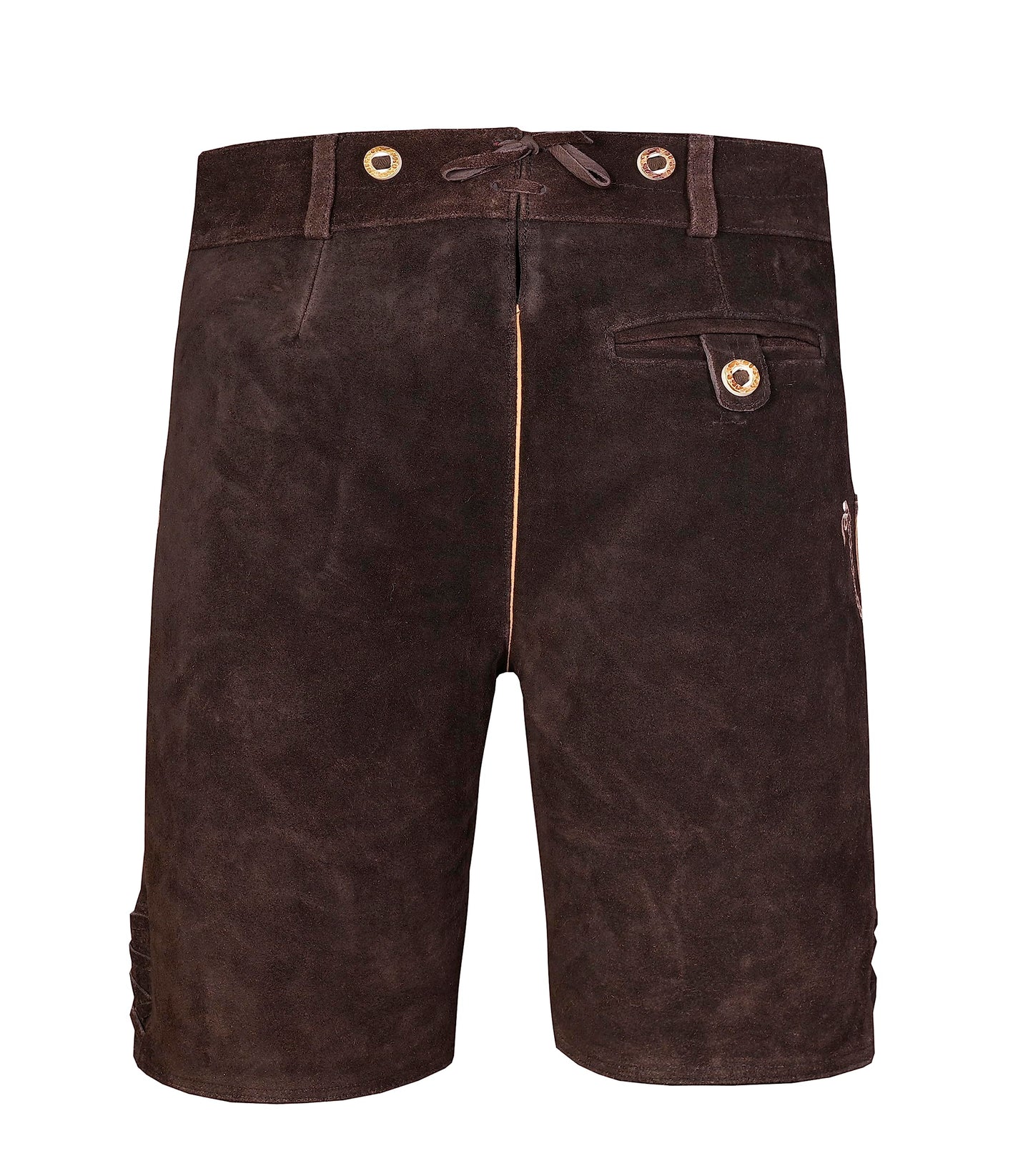 QUALITY WEARS USA Lederhosen Men - Authentic German Bavarian Lederhosen - Men Oktoberfest Lederhosen (Bronze Mocha Brown)