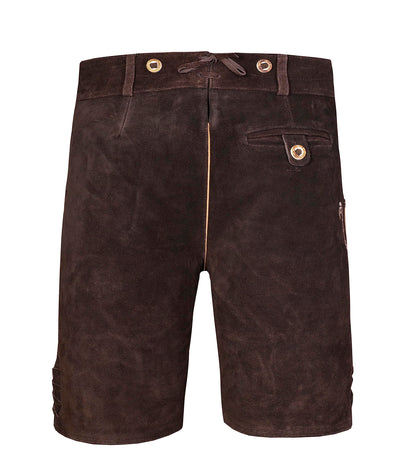 QUALITY WEARS USA Lederhosen Men - Authentic German Bavarian Lederhosen - Men Oktoberfest Lederhosen (Bronze Mocha Brown)