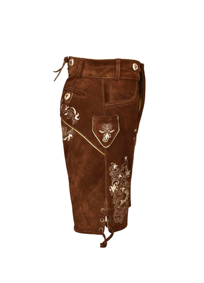 QUALITY WEARS USA Men Lederhosen - Authentic Lederhosen - Leather German Lederhosen for Men, Oktoberfest Outfit - Light Brown